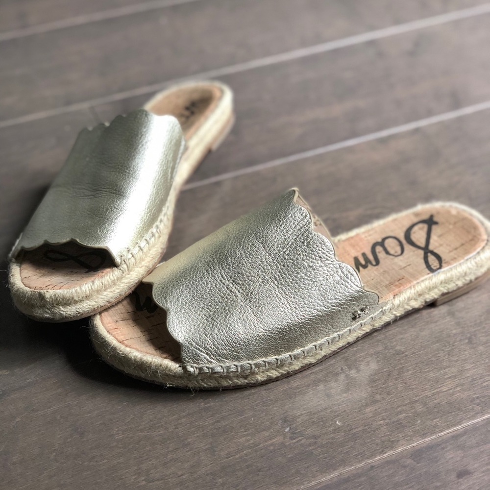 Sam Edelman Leather Espadrille slide sandals
